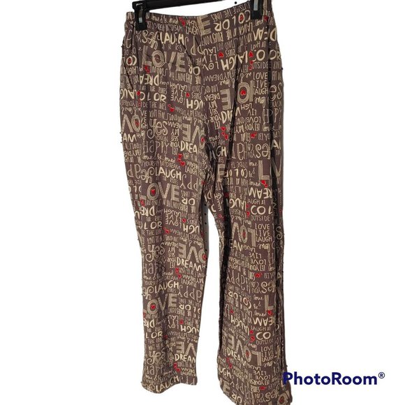 603 NWT Hue Get the Message Cotton Sleepwear PJ Pants - Picture 4 of 7